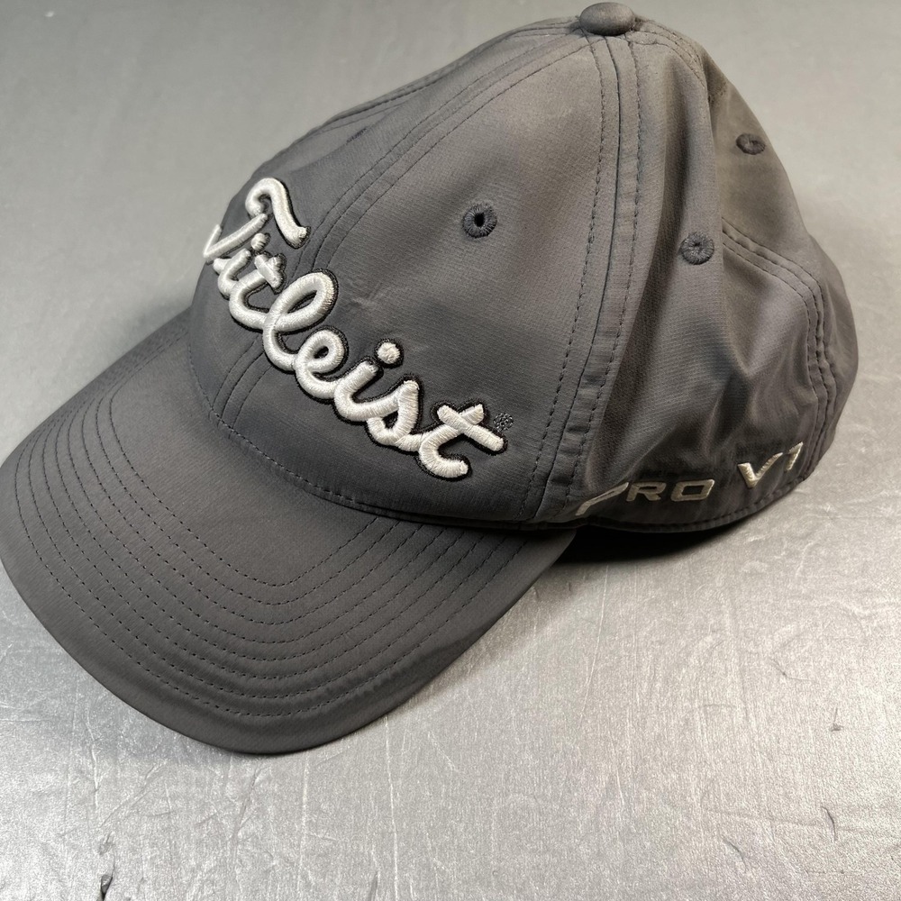 Titleist Hat Cap Strap Back Gray Pro V1 Golf‎ Performance FJ FootJoy Mens